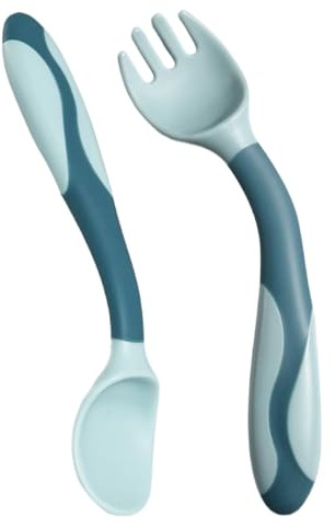Baby Cutlery Set,Weaning Spoon And Fork | Ergonomic Learning Utensils For Food Weaning Phase