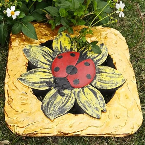 SDGBCXD Pietra da calpestio， Pietre Decorative for sentieri da Giardino con Stampe di Piccoli Animali, for Esterni, for Prati, patii e sentieri.(Beetles)