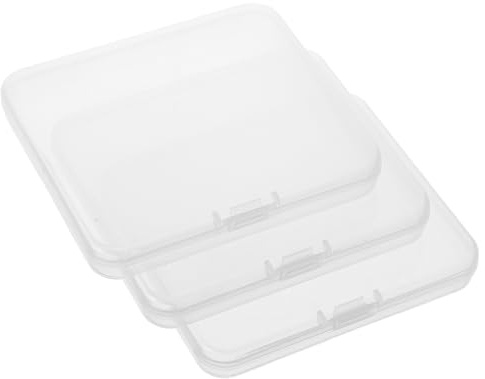 FIXOSHEE Organizador de Almacenamiento de Pestañas Postizas Miniatura 3 Unidades 87X78X12Mm con Tapa Transparente para Protección, Fácil Transporte y Organización de Maquillaje Diario