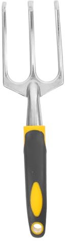 VICASKY Fourche de Jardinage Acier Inoxydable Robuste Outil à Main Ergonomique pour Ameublir Sols Durs pour Fleurs Légumes et Bonsaïs Prise Confortable Fatigue
