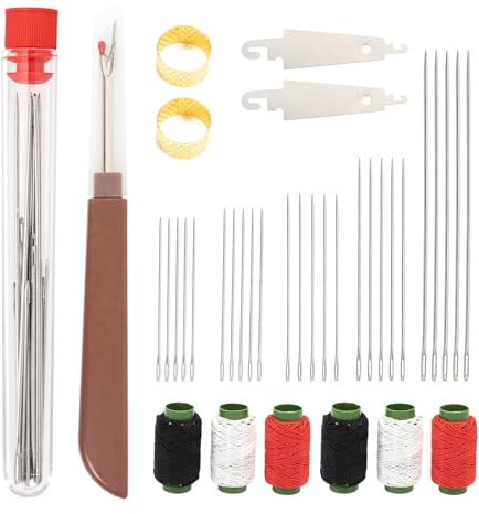 37Pcs Stainless Steel Sewing Needles Set, Hand Sewing Needles with Needle Threader, Portable Travel Sewing Kit for Home and Emergency Repairs
