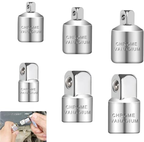 Adaptateur Douille,6 Pièces Adaptateur Cliquet Réducteur,1/4 vers 3/8, 3/8 vers 1/4, 3/8 vers 1/2, 1/2 vers 3/8, 1/2 vers 1/4, 1/4 vers 1/2pour Clé à Choc,Cliquet