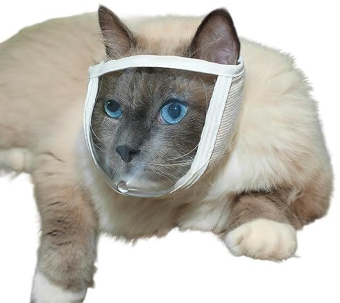 Katzen Maulkorb Für Die Fellpflege,Atmungsaktiv, Transparent, Weich und Schützend - Kopfschutz Und Beißschutz Für Katzen,für Innenbereich Reisen Tierarztbesuche Kleine Mittlere Alle Rassen Welpen