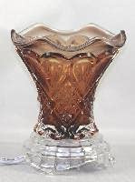 Brown Flared Glass Electric Aroma Lamp Oil and Wax Tart Warmer