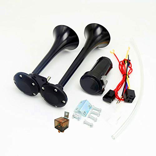 YIYIDA Hupe autohupe lufthupe car horn Lufthorn chrom zink dual trompete air horn mit kompressor für alle 12V fahrzeuge trucks Car LKW züge boote autos vans ect