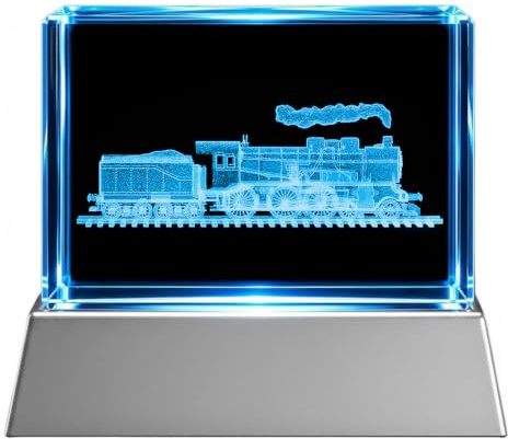 Kaltner Präsente Stimmungslicht - Das perfekte Eisenbahn Geschenk: LED Kerze / 3D-Laser-Gravur/Damflokomotive/Lokführer/Schaffner/Bahnarbeiter/Eisenbahnliebhaber / 3D Nachtlicht