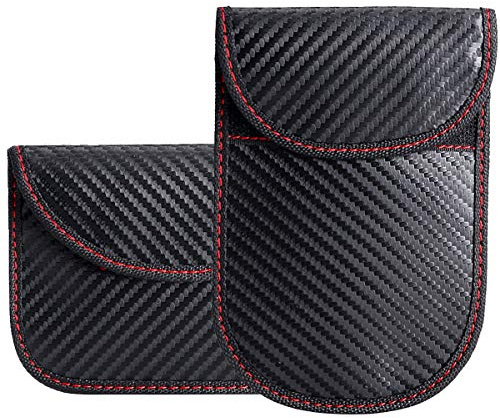 Faraday Tasche für Autoschlüssel (2 Stück), Autoschlüssel-Signalblocker, Hülle Faraday für schlüssellose Auto-Fernbedienung, RFID-Signalblockier-Tasche