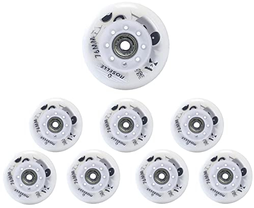 SSCYHT 8 Stück Inliner Rollen für Skates mit ABEC-11 Lagern 85A PU Ersatzräder für Hockey Skates Street Skating Outdoor oder Indoor Einsatz,80mm