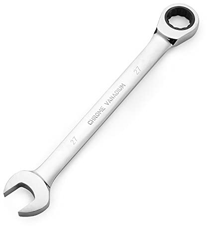 6-32mm Metric Ratchet Wrench,Box End Head 72-Tooth Ratcheting Combination Wrench Spanner (27mm)