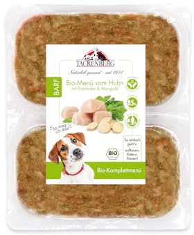 TACKENBERG 14 x 500 g (7kg) Barf Bio-Menü vom Hühnchen mit Pastinake & Mangold für Hunde