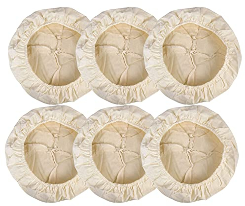 6 Stück Gärtuch Spanntuch Rund für Gärkorb Brotkorb 25cm Rund Leineneinsatz für Brot Gärkörbchen Gärkorb