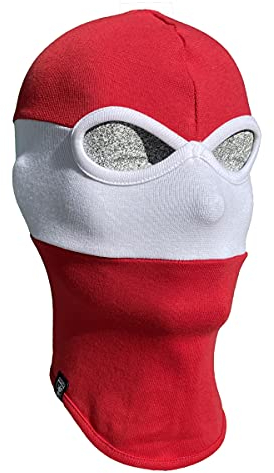 PGWEAR Sturmhaube in rot weiß gestreift I Maske Balaclava Beanie I Ultras Hooligans Ski Motorrad