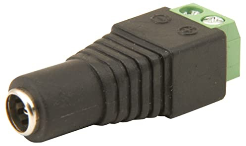 Auline 5 x Female 12v DC Power Socket Plug Connector 2.1mm x 5.5mm Screw On Terminal Block for CCTV Security Camera LED Lighting