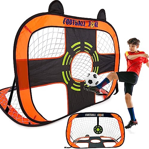 Lubibi Fußballtor für Kinder Fußballtore Pop-up Fussballtor Pop Up Klappfußballtür Fussballtore für Garten Kinder Fussball Tor Football Ball Tore Pop Up Tornetze,120cmx80cmx80cm