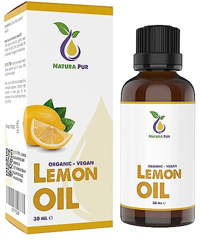 Zitronenöl BIO 30ml - 100% naturreines Zitronen Öl, vegan - Lemon Oil (Citrus Limon Peel Oil) - Zitrusöl Ätherisches Öl für guten Schlaf, Duftlampe, Diffuser