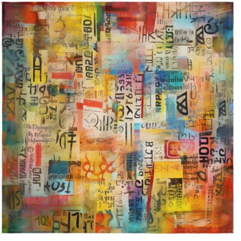 Art Bunte Graffiti-Stoffservietten, 6er-Set, wiederverwendbar, waschbar, für Küche, Esstisch, für Zuhause, Abendessen, Hochzeit, Bankett, Party, 50,8 x 50,8 cm
