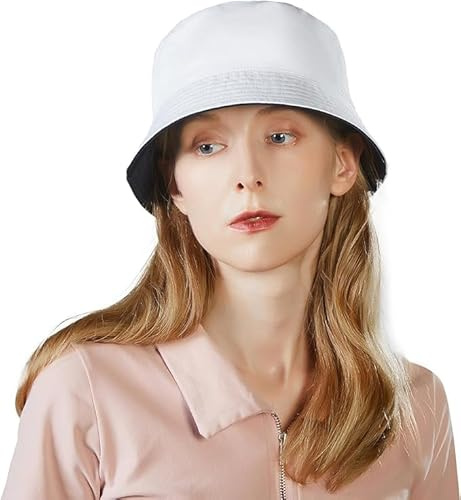 KDWAVE Eimer Hut für Frauen Männer Reine Baumwolle Double-Side-Wear niedliche Eimer Hüte für Männer Strand Fischer Hüte für Frauen…