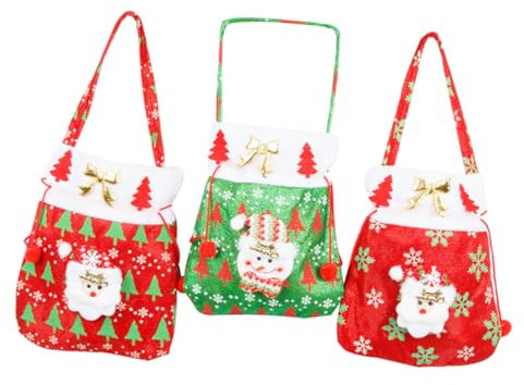 SOLUSTRE 3stücke Stofftaschen Als Party-geschenktasche Mit Weihnachtsgeschenkbeutel Verpackungsornament Und Partyzubehör Für Freunde Und Familie