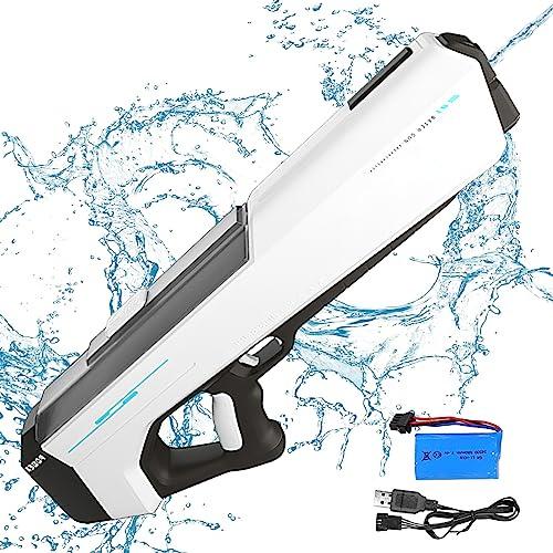 Elektrische Wasserpistole, lange Distanz, wasserdicht, für Erwachsene/Kinder, elektrische Wasserpistole, leistungsstark, Reichweite 8 – 10 m, für Strand, Pool, Sommerparty, 500 ml