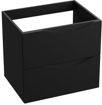 lavita Waschbeckenunterschrank Badezimmerschrank Kolorado Mattes Schwarz 600 Badschrank Waschtischschrank Schrank 60cm Breit Badezimmermöbel Lackierte Platte 46x60,5x54,2 cm Montierte Badmöbel