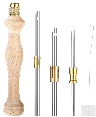 5 Stück Punch-Needle Set, mit Austauschbaren Nadelröhren und Nadelführer Stickerei Starter Kit Punch Needle Set Einstellbares Stickerei-Stanznadel-Werkzeug für Stickerei-Kreuzstich-Anfänger