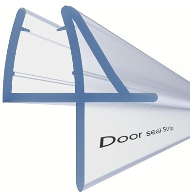 Shower Screen Door Seal Strip Clear Bath Door Seal Strip 4-6mm Glass Up to 10mm Gap with 870mm Adjustable Length Shower Enclosures Transparent DIY & Tools Replacement (Straight Side Curved)