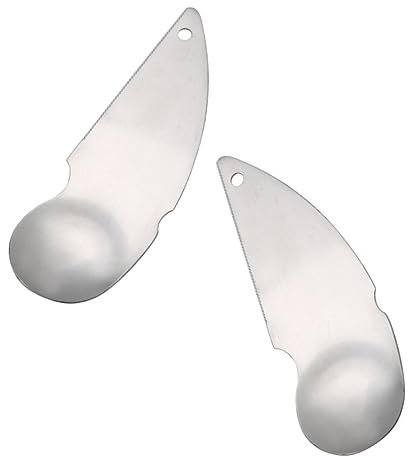 OKUMEYR 2pezzi Cucchiaio Kiwi Acciaio Strumento Compatto per Scavare Frutta Kiwi e Avocado Maneggevole e Resistente