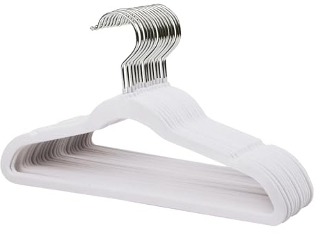 ManGotree Perchas de Terciopelo para niños de 35 cm Paquete de 14 Blanco