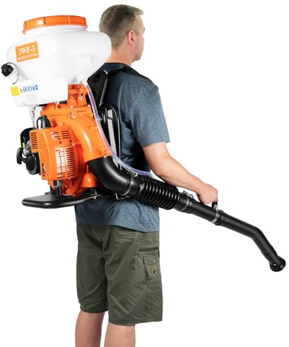 gegeweeret Pulverizador profesional de mochila de 14 l (3,7 gal), motor de 2,13 kW de 2 tiempos con alcance de 12 m, para pesticidas y fertilizantes, incluye 4 boquillas y botella mezcladora