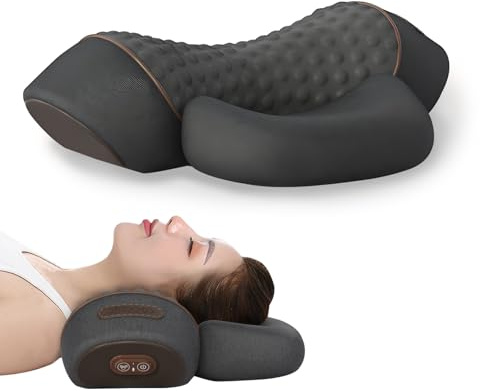 Kingbar Nackenmassagegerät, 3-in-1-Massagekissen, Verstellbares Memory-Schaum-Kissen, Massage- Und Wärmefunktion, Entspannungskissen Für Nacken, Pillow Massage Neck Hump, Black