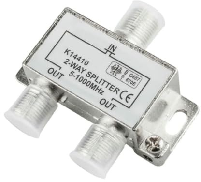 Distributore - Distributore a 2 vie, 5-1000 MHz, ideale per segnali TV e cavo, compatto ed efficiente, facile installazione