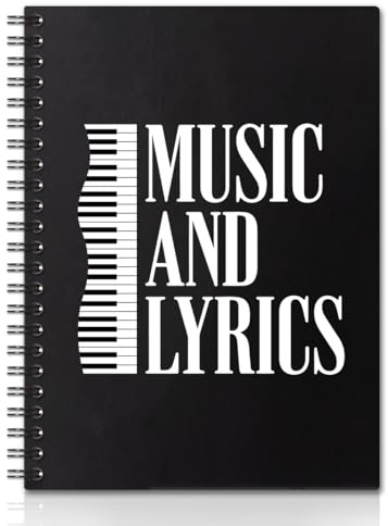 QYUVK Music And Lyrics 160 Pages Blank Spiral Notebook, Music Journal Gifts for Music Teacher Song Writer Musician, Graduation Gifts for Music Teacher, Music Teacher Appreciation Present