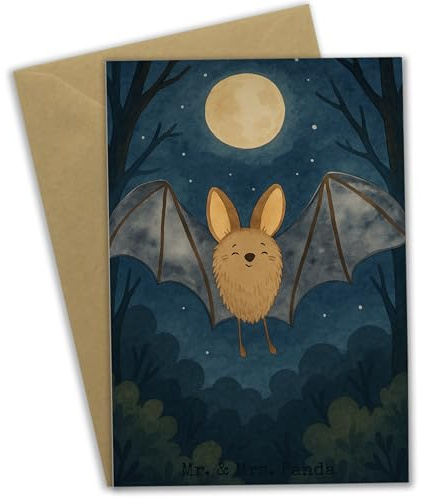 Mr. & Mrs. Panda Grußkarte Fledermaus Flügel Design - Geschenk, osterkarte, hochzeitskarten, weihnachtskarten, Lustige Sprüche, einladungskarten, genesungskarte, glückwunschkarten