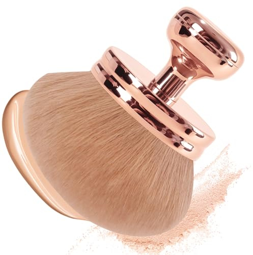 Brocha De Maquillaje Grande, Brocha Autobronceadora Para Maquillaje Corporal, 7.4 CM De Diámetro Cepillo Para El Cuerpo, Aplicador Portátil De Crema Solar, Brocha Base Maquillaje (Oro Rosa)