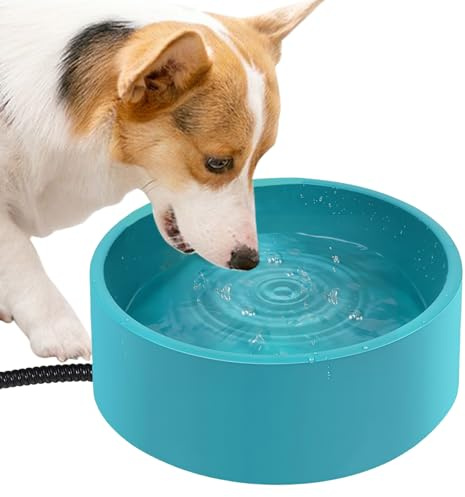 GOEDCH Ciotola dell'acqua riscaldata per cani e gatti: 3,2 l, ciotola termostatica riscaldata con cavo anti-bite, per cani, gatti, conigli, polli in inverno