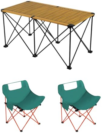 Leichtes faltbares Campingtisch- und Stuhl-Set aus Karbonstahl – tragbares Outdoor-Picknick-Möbel, Mehrzweck-Möbel für Camping, Wandern, Heckklappe, Reisen