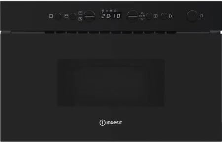 Indesit IM K12 BUK Built In Microwave and Grill Oven, 22L Integrated Microwave, 750W Power, Digital Controls, Auto Cooking Programs, Black Built-In Kitchen Appliance