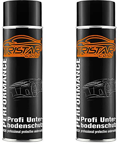 TRISTARcolor Unterbodenschutz Kautschuk Spraydose 2 x 500 ml schwarz | Steinschlagschutz auf Kunstharzbasis, widerstandsfähig auch gegen Chemikalien, bitumenfrei, dauerelastisch, Made in Germany