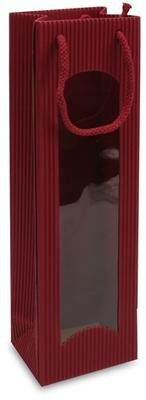 der-verpackungs-profi GmbH Weintragetaschen Weinverpackung Flaschentaschen Tragetaschen offene Welle Focus 20 Stück (10 x 8,5 x 36 cm (1 Flasche), Bordeaux)