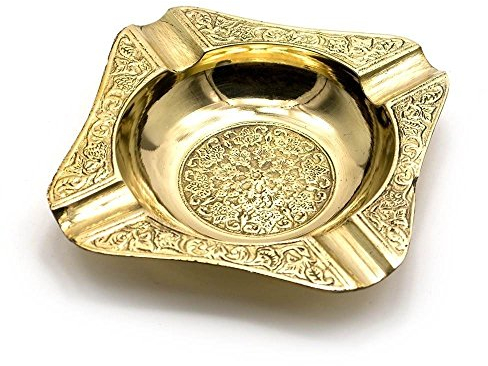 Zap Impex Dekorativer Aschenbecher aus Messing, 10 x 10 cm