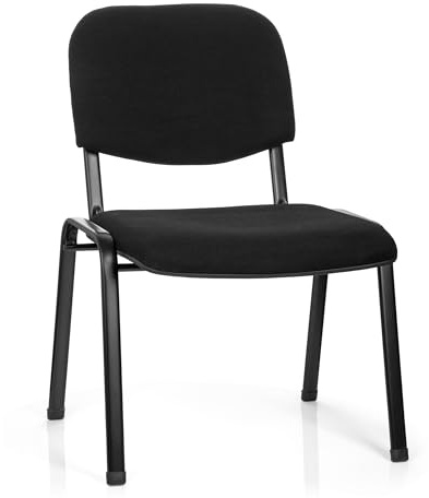 hjh OFFICE Konferenzstuhl Besucherstuhl XT 600 XL Stoff, extra breite Sitzfläche, ergonomischer Vierfußstuhl, Rückenlehne, stapelbar, bis 150 Kg (schwarz)
