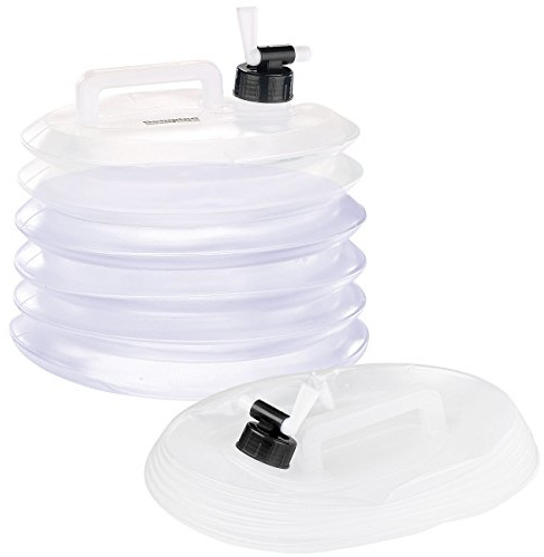 Semptec Urban Survival Technology Faltbare Wasserbehälter: Faltbarer Wasserkanister mit Zapfhahn, 15 Liter, rund, für Trinkwasser (Wasserbehälter Trinkwasser, Wasserkanister Camping, Zelt)
