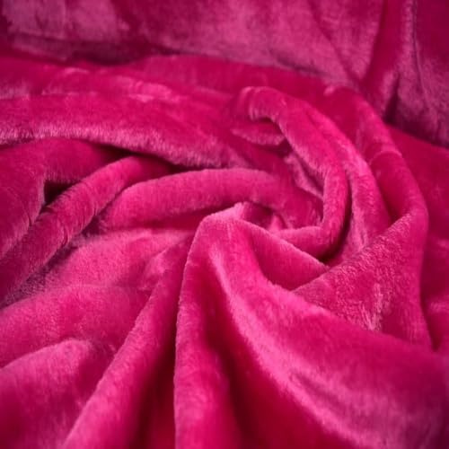 Fabrics-City pink stretch Kaninchen Fell plüsch Stoff Kaninchenfell Kunstfell zum Basteln Kuschelfell Teddyfell Webpelz Dekorationsstoff Nähzubehör Tierliebhaber kreative Handarbeit weich, 3957