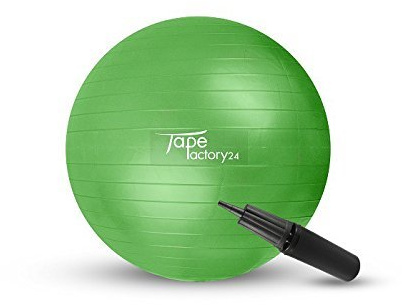 Tapefactory24 Gymnastikball inkl. Pumpe (Gewählte Variante: Grün, 85cm) - Hochwertiger Sitz- und Fitnessball von 55 cm bis 85 cm Durchmesser Größen erhältlich