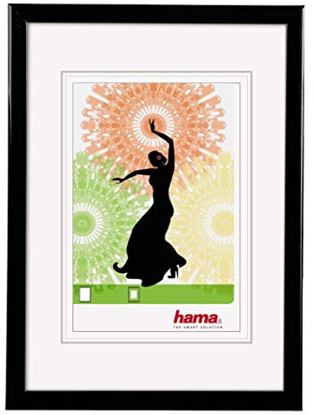 Hama | Marco de Fotos 20x30cm (Marco de Plástico, Vídreo de Calidad, Para Imágenes de 13x18 cm, Con Cuelga Fácil) Color Negro