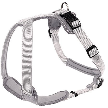HUNTER Hundegeschirr NEOPREN, Farbe: grau/grau, strapazierfähiges Nylon, mit weichem Neopren gepolstert, reflektierendes 3M Scotchlite Reflective Material, pflegeleicht, komfortabel, Größe: M/1