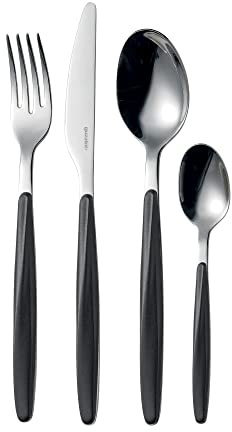 Guzzini - My Fusion, 24-teiliges Besteckset - Schwarz, 16,8 x 7,5 x h25,5 cm - 11070010