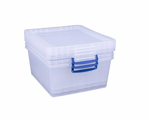 Really Useful Box 1 x 17,5 Liter Nestable Box mit Deckel - 380 x 460 x 195 mm - transparent