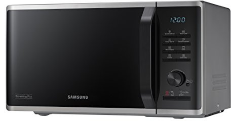 Samsung MG23K3515AS - Microondas (Encimera, Microondas con grill, 23 L, 800 W, Botones, Giratorio, Negro, Plata)
