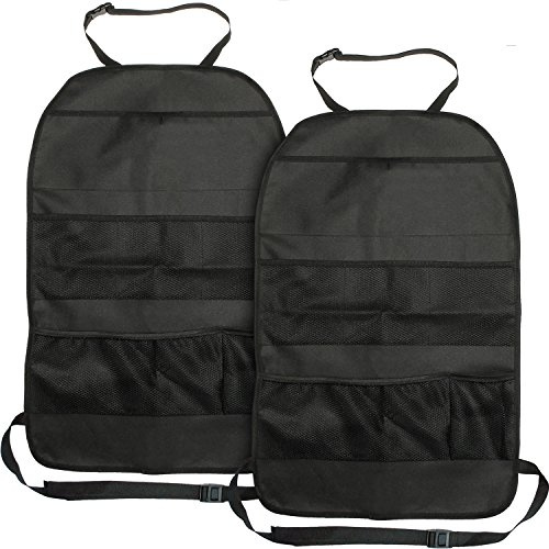 iGadgitz U6849 Universal Rückenlehnenschutz Auto Taschen Organizer Auto Rücksitz - Schwarz, 2Stk